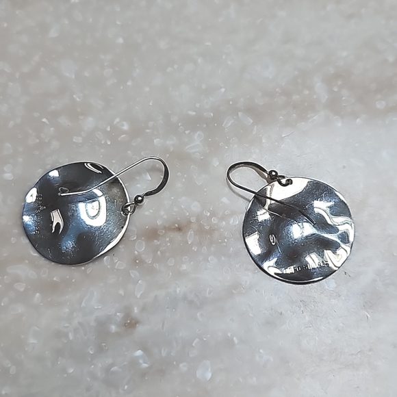 😍925 Silver Wavy Disc Earrings😍 - Picture 2 of 6